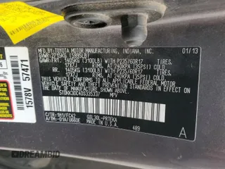 2013 Toyota Sienna LE AAS with VIN 5TDKK3DC4DS335337, listed as a Copart auction lot 46580215 with 215,477 mi miles and Salvage Title. Bid and sale history available at carsss.com. Image 13.