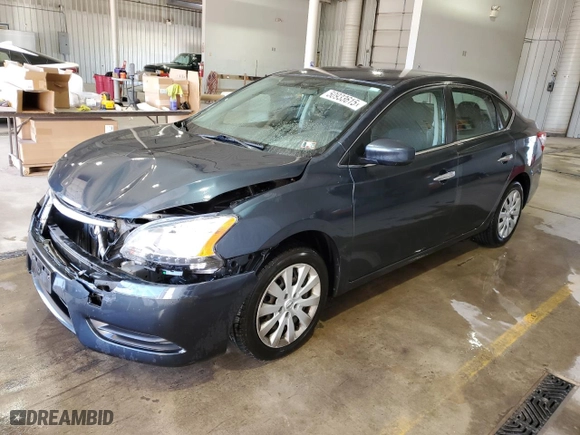 2014 Nissan Sentra S with VIN 3N1AB7AP9EY256205, listed as a Copart auction lot 50933615 with 60,457 mi miles and Salvage Title. Bid and sale history available at carsss.com. Image 1.
