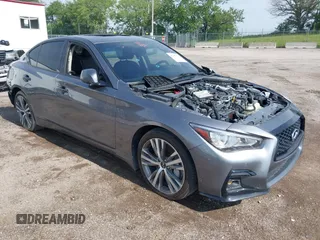 2020 Infiniti Q50 Luxe z VIN JN1EV7AR1LM255530, wystawiony jako IAAI lot #42402566 z przebiegiem 58 807 mil mil oraz . Historia ofert i sprzedaży dostępna na DreamBid. Obrazek 1.