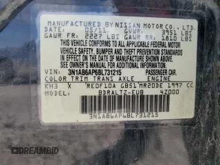2011 Nissan Sentra SR with VIN 3N1AB6AP6BL731215, listed as a Copart auction lot 51102485 with 130,220 mi miles and Salvage Title. Bid and sale history available at DreamBid. Image 14.