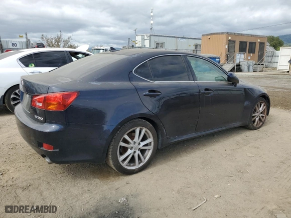 2007 Lexus IS 250 with VIN JTHBK262572057265, listed as a Copart auction lot 53757465 with 155,684 mi miles and Salvage Title. Bid and sale history available at carsss.com. Image 3.