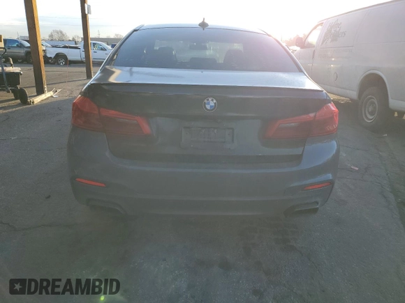 2019 BMW 5 Series M550i xDrive with VIN WBAJB9C55KB288709, listed as a Copart auction lot 46590735 with 58,256 mi miles and Salvage title. Bid and sale history available at DreamBid. Image 6.