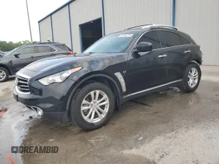 2014 Infiniti QX70 with VIN JN8CS1MU9EM450664, listed as a Copart auction lot 50768775 with 121,566 mi miles and Salvage Title. Bid and sale history available at DreamBid. Image 1.