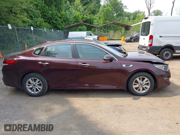 2018 Kia Optima LX with VIN 5XXGT4L36JG185545, listed as a IAAI auction lot 42434301 with 118,303 mi miles and . Bid and sale history available at DreamBid. Image 13.