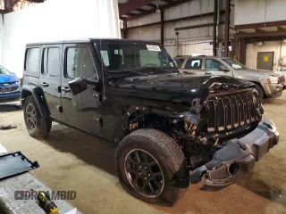 2021 Jeep Wrangler Unlimited 80th Anniversary with VIN 1C4HJXDN1MW738407, listed as a Copart auction lot 46140325 with 50,824 mi miles and Salvage title. Bid and sale history available at DreamBid. Image 4.