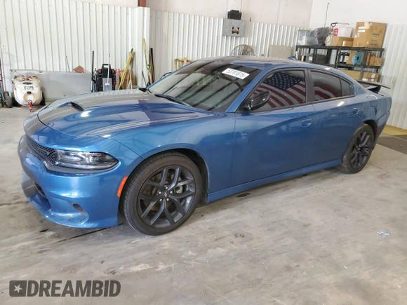 2021 Dodge Charger GT with VIN 2C3CDXHG0MH633356, listed as a Copart auction lot 53701615 with 56,638 mi miles and Salvage Title. Bid and sale history available at DreamBid. Image 1.