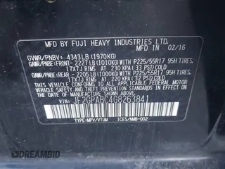 2016 Subaru Crosstrek Premium z VIN JF2GPABC4G8263841, wystawiony jako IAAI lot #42059013 z przebiegiem Nie podano mil oraz . Historia ofert i sprzedaży dostępna na DreamBid. Obrazek 9.