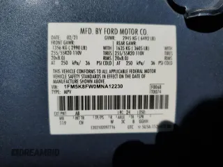 2021 Ford Explorer Limited with VIN 1FM5K8FW0MNA12230, listed as a Copart auction lot 49306325 with 72,174 mi miles and Non Repairable. Bid and sale history available at carsss.com. Image 13.