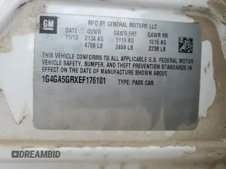 2014 Buick LaCrosse with VIN 1G4GA5GRXEF176101, listed as a Copart auction lot 56921125 with 144,777 mi miles and Salvage title. Bid and sale history available at DreamBid. Image 12.