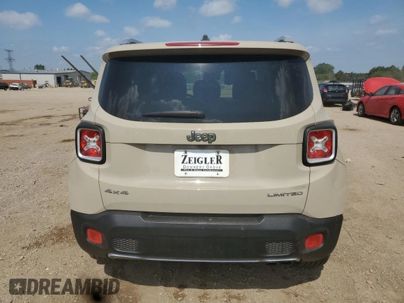 2015 Jeep Renegade Limited with VIN ZACCJBDT0FPB57606, listed as a Copart auction lot 60677505 with 61,209 mi miles and Salvage title. Bid and sale history available at DreamBid. Image 6.