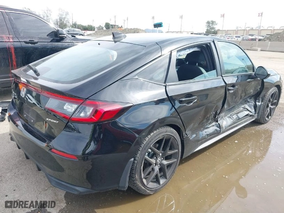 2023 Honda Civic Hatchback Sport with VIN 19XFL2H89PE001737, listed as a IAAI auction lot 41689390 with 24,869 mi miles. Bid and sale history available at carsss.com. Image 4.