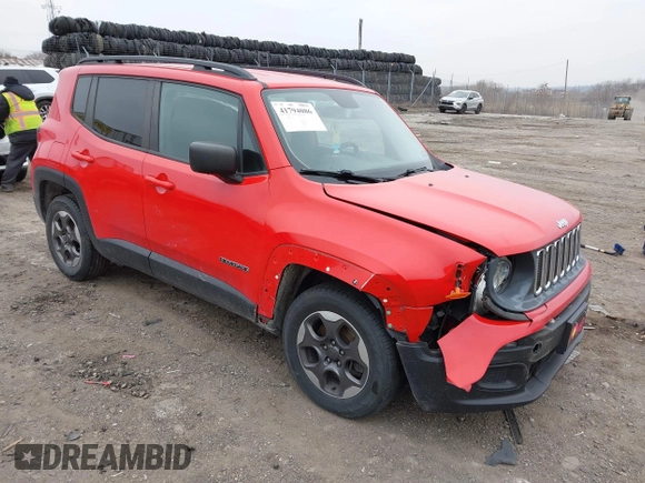 2017 Jeep Renegade Sport with VIN ZACCJAABXHPF01404, listed as a IAAI auction lot 41794086 with 49,247 mi miles and . Bid and sale history available at DreamBid. Image 1.