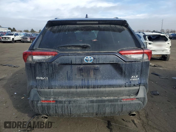 2021 Toyota RAV4 Hybrid XLE with VIN 2T3RWRFV3MW108921, listed as a Copart auction lot 43737815 with 86,795 mi miles and Salvage Title. Bid and sale history available at carsss.com. Image 6.