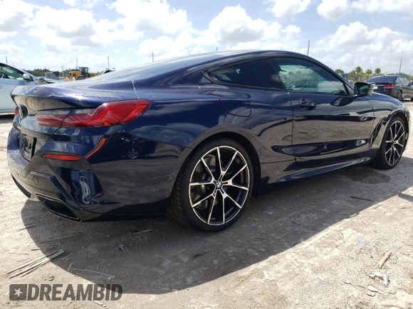 2020 BMW 8 Series 840i with VIN WBAAE2C00LBP62036, listed as a Copart auction lot 59505894 with 32,598 mi miles and Salvage Title. Bid and sale history available at carsss.com. Image 3.
