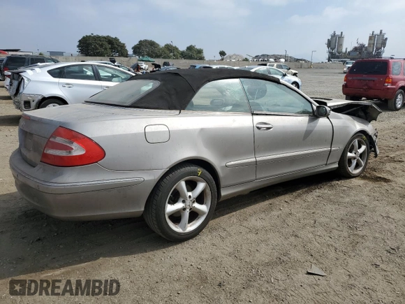 2005 Mercedes-Benz CLK 320 with VIN WDBTK65J95F162336, listed as a Copart auction lot 76138484 with Not Provided miles and Salvage Title. Bid and sale history available at DreamBid. Image 3.