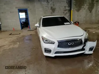 2016 Infiniti Q50 Red Sport 400 with VIN JN1FV7AR5GM451481, listed as a Copart auction lot 57231715 with 69,628 mi miles and Salvage title. Bid and sale history available at DreamBid. Image 13.