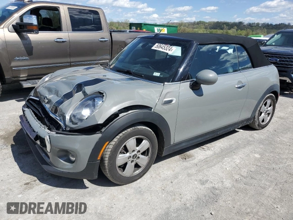 2016 MINI Convertible with VIN WMWWG5C57G3C19380, listed as a Copart auction lot 50645324 with 76,396 mi miles and Salvage title. Bid and sale history available at DreamBid. Image 1.