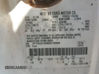 2008 Ford F-250 XL с VIN 1FTSX21508EE15568, выставлен на аукционе Copart как лот 55479405 с пробегом 441 704 миль миль и Списание • Salvage title. История ставок и продаж доступна на DreamBid. Изображение 12.