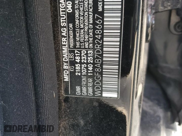 2013 Mercedes-Benz C 300 Sport with VIN WDDGF8AB7DR248667, listed as a Copart auction lot 53837375 with 53,973 mi miles and Salvage Title. Bid and sale history available at DreamBid. Image 14.