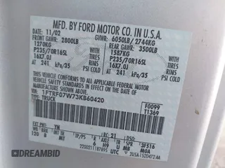 2003 Ford F-150 XL with VIN 1FTRF07W73KB60420, listed as a IAAI auction lot 41454500 with 168,135 mi miles and . Bid and sale history available at DreamBid. Image 9.