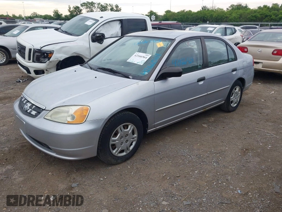 2001 Honda Civic LX with VIN 1HGES16541L049356, listed as a IAAI auction lot 42166564 with 207,913 mi miles. Bid and sale history available at carsss.com. Image 2.