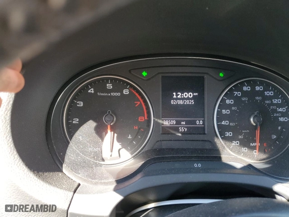 2018 Audi A3 Cabriolet Premium Plus with VIN WAU5ULFF7J1026062, listed as a Copart auction lot 45890495 with 38,509 mi miles and Salvage Title. Bid and sale history available at carsss.com. Image 9.