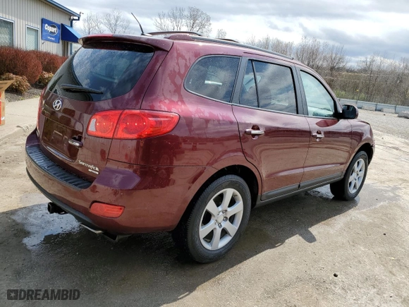 2009 Hyundai Santa Fe SE with VIN 5NMSH13E49H281053, listed as a Copart auction lot 49812605 with 92,858 mi miles and Salvage Title. Bid and sale history available at carsss.com. Image 3.