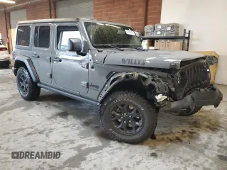 2020 Jeep Wrangler Unlimited Willys с VIN 1C4HJXDG0LW343859, выставлен на аукционе Copart как лот 47688805 с пробегом 73 264 миль миль и Списание • Salvage title. История ставок и продаж доступна на DreamBid. Изображение 4.