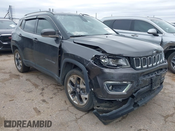 2019 Jeep Compass Limited with VIN 3C4NJDCB9KT666254, listed as a IAAI auction lot 41951603 with 65,990 mi miles and . Bid and sale history available at DreamBid. Image 1.