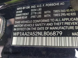 2022 Porsche Macan with VIN WP1AA2A52NLB06879, listed as a IAAI auction lot 41529228 with 34,309 mi miles and . Bid and sale history available at DreamBid. Image 9.