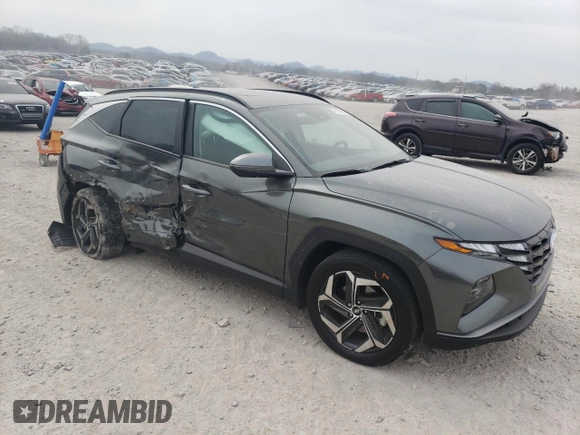 2022 Hyundai Tucson SEL with VIN 5NMJF3AE8NH059724, listed as a Copart auction lot 49106935 with 23,497 mi miles and Salvage Title. Bid and sale history available at carsss.com. Image 4.