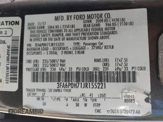 2018 Ford Fusion SE z VIN 3FA6P0H71JR155221, wystawiony jako IAAI lot #42145081 z przebiegiem 189 367 mil mil oraz . Historia ofert i sprzedaży dostępna na DreamBid. Obrazek 9.