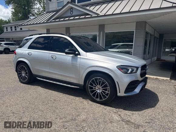 2021 Mercedes-Benz GLE 350 with VIN 4JGFB4JB7MA451823, listed as a IAAI auction lot 42409385 with 91,878 mi miles and . Bid and sale history available at DreamBid. Image 1.