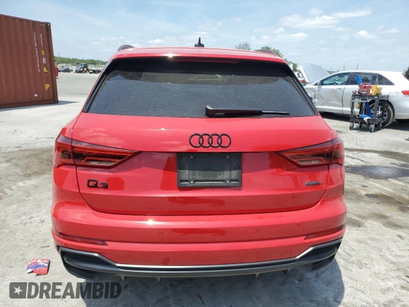 2022 Audi Q3 S line Premium Plus with VIN WA1EECF39N1030684, listed as a Copart auction lot 53829515 with 67,876 mi miles and Non repairable. Bid and sale history available at DreamBid. Image 6.