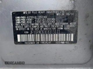 2014 Subaru Impreza Premium z VIN JF1GPAC63E8313171, wystawiony jako IAAI lot #42270472 z przebiegiem 176 818 mil mil oraz . Historia ofert i sprzedaży dostępna na DreamBid. Obrazek 9.