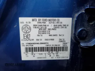 2020 Ford Explorer XLT z VIN 1FMSK8DH4LGB68572, wystawiony jako Copart lot #43618155 z przebiegiem 131 326 mil mil oraz Nie do naprawy • Non repairable. Historia ofert i sprzedaży dostępna na DreamBid. Obrazek 13.