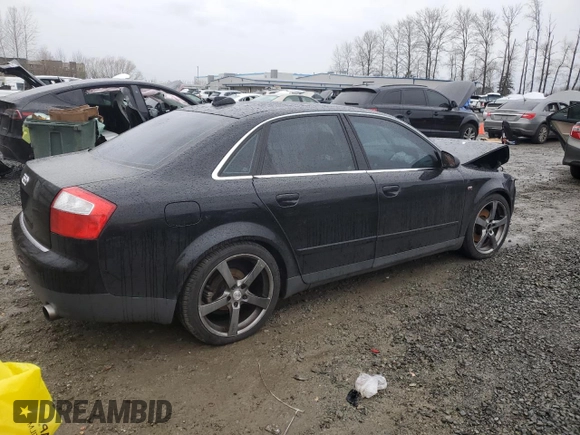 2004 Audi A4 3.0L with VIN WAULT68E54A027800, listed as a Copart auction lot 84886194 with 0 mi miles and Salvage Title. Bid and sale history available at carsss.com. Image 3.