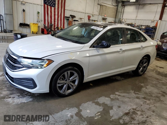 2023 Volkswagen Jetta SE with VIN 3VW7M7BU9PM026886, listed as a Copart auction lot 55356075 with 21,285 mi miles and Salvage title. Bid and sale history available at DreamBid. Image 1.