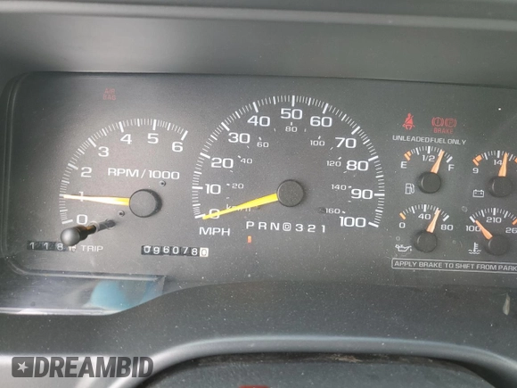 1998 Chevrolet Silverado 1500 with VIN 1GCEK14R1WZ263424, listed as a Copart auction lot 81966434 with 96,078 mi miles and Salvage Title. Bid and sale history available at DreamBid. Image 9.