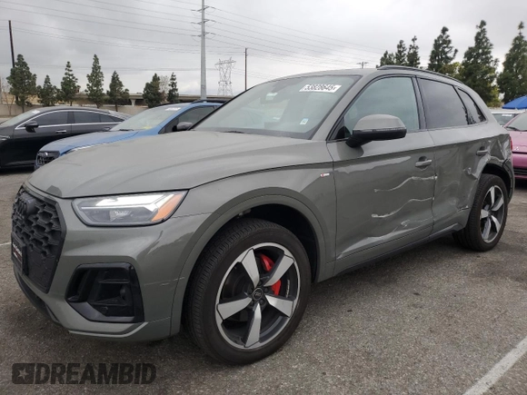 2024 Audi Q5 S line Premium Plus z VIN WA1EAAFY9R2045228, wystawiony jako Copart lot #53828645 z przebiegiem 16 502 mil mil oraz Szkoda całkowita • Salvage title. Historia ofert i sprzedaży dostępna na DreamBid. Obrazek 1.