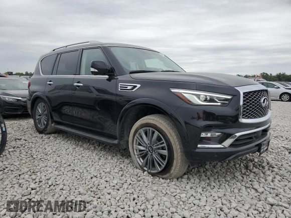 2022 Infiniti QX80 PREMIUM SELECT with VIN JN8AZ2AE1N9292782, listed as a Copart auction lot 66077354 with 55,075 mi miles and Salvage Title. Bid and sale history available at carsss.com. Image 4.