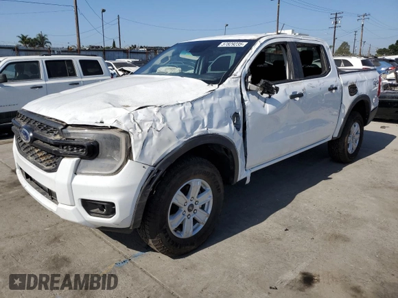 2024 Ford Ranger XL with VIN 1FTER4PH4RLE25246, listed as a Copart auction lot 57829235 with 328 mi miles and Salvage title. Bid and sale history available at DreamBid. Image 1.