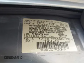 2009 Nissan Versa 1.8 SL with VIN 3N1BC13E79L388487, listed as a IAAI auction lot 42078888 with 44,488 mi miles. Bid and sale history available at carsss.com. Image 9.