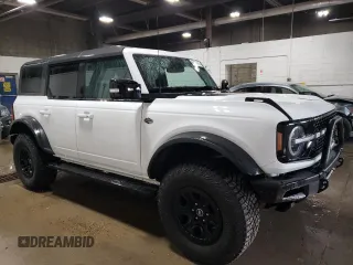 2021 Ford Bronco with VIN 1FMEE5DP7MLA65830, listed as a Copart auction lot 47578475 with 43,621 mi miles and Salvage Title. Bid and sale history available at DreamBid. Image 4.