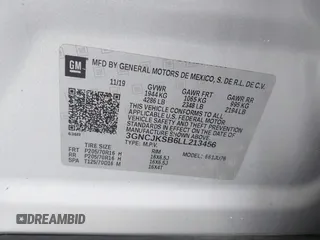 2020 Chevrolet Trax LS with VIN 3GNCJKSB6LL213456, listed as a IAAI auction lot 42021444 with 100,330 mi miles and . Bid and sale history available at DreamBid. Image 9.