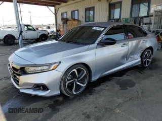 2021 Honda Accord Sport with VIN 1HGCV1F32MA080070, listed as a Copart auction lot 61639625 with 96,808 mi miles and Salvage title. Bid and sale history available at DreamBid. Image 1.