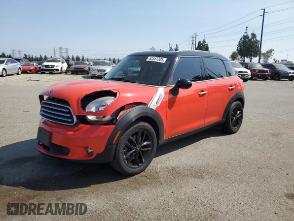 2012 MINI Countryman with VIN WMWZB3C59CWM06478, listed as a Copart auction lot 62547305 with 84,008 mi miles and Salvage title. Bid and sale history available at DreamBid. Image 1.