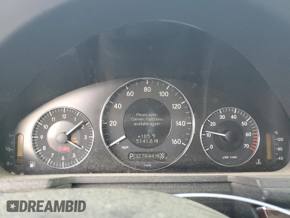 2005 Mercedes-Benz E-Class 3.2L with VIN WDBUF65J95A712625, listed as a Copart auction lot 82050834 with 327,844 mi miles and Salvage Title. Bid and sale history available at carsss.com. Image 9.