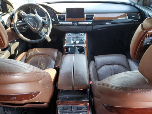 2012 Audi A8 L with VIN WAURVAFDXCN020267, listed as a Copart auction lot 42223015 with 0 mi miles and Salvage Title. Bid and sale history available at carsss.com. Image 8.