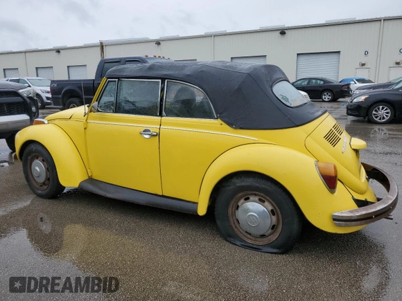 1973 Volkswagen Beetle with VIN 1532402327, listed as a Copart auction lot 74980334 with 82,577 mi miles and Salvage Title. Bid and sale history available at DreamBid. Image 2.